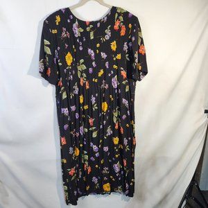 Positive Attitude Vintage round neck floral pintuck dress Size 22 (HD-14)